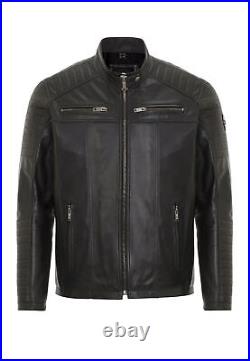 Redbridge Homme Veste en Cuir Véritable Veste Blouson Motard Moto