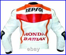 Repsol Homme Veste en Cuir de Moto Courses MOTOGP Vestes de Motard en Cuir CE