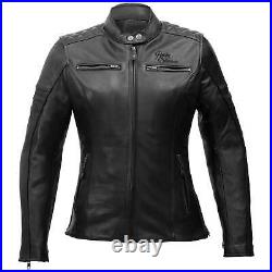 Rusty Stitches Joyce Femmes Moto Veste en Cuir Noir