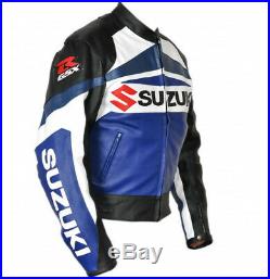 SUZUKI GSXR Hommes Sports Cuir Veste Moto Cuir Veste Cuir Biker Veste EU-50-58