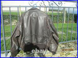 Schott flight jacket leather size taille 50 US XL cuir marron bon état blouson