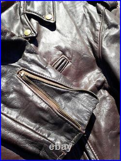 Superbe PERFECTO SCHOTT MARRON MI USA Taille 50 Vintage Ancien Blouson Veste