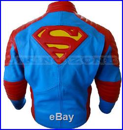 Superman Style Renfort Ce Hommes Moto / Moto Veste en Cuir de Vachette