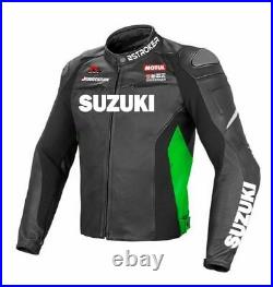 Suzuki GSXR Hommes Moto Veste en Cuir Courses MOTOGP Vestes de Motard en Cuir CE