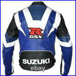 Suzuki GSXR Veste en Cuir de Moto Courses Hommes MOTOGP Vestes de Motard en Cuir