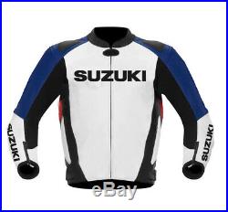 Suzuki GXSR Moto Coureur Vestes Cuir Moto Motard Sport Leather Jacket Protecteur