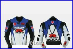 Suzuki Homme CE Armure Protecteur Sport Cuir Réplique Courses Motard Moto Veste