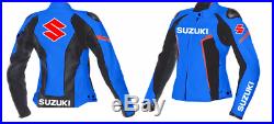 Suzuki Homme Motor Veste En Cuir Moto Chaqueta De Cuero Motorrad Leder Jacke Ce