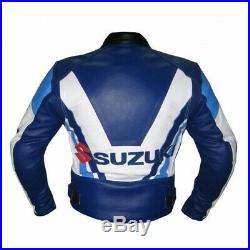 Suzuki Homme Motor Veste En Cuir Moto Chaqueta De Cuero Motorrad Leder Jacke Ce