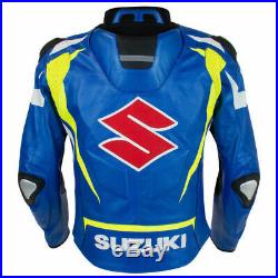 Suzuki Veste en Cuir de Moto Hommes Courses Vestes de Motard Motorcycle Jacket