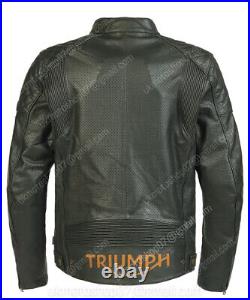 TRIUMPH Veste en Cuir de Motard Veste en Cuir de Moto Veste Motard en Cuir 48,52