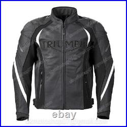 TRIUMPH Veste en Cuir de Moto Veste Motard en Cuir Veste en Cuir de Motard 48,50