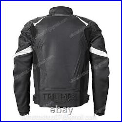 TRIUMPH Veste en Cuir de Moto Veste Motard en Cuir Veste en Cuir de Motard 48,50