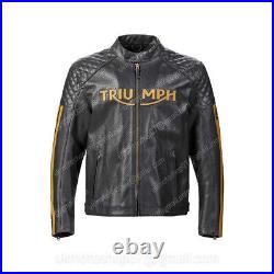 TRIUMPH Veste en Cuir de Moto Veste Motard en Cuir Veste en Cuir de Motard 50,60