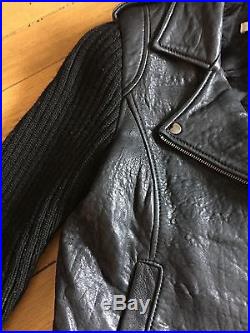 Très beau blouson veste manteau perfecto SANDRO, cuir + 1 haut guipure offert