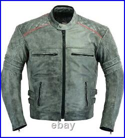 Tracker Moto Cuir Veste Super Doux Cuir Antique Aspect