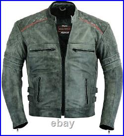 Tracker Moto Cuir Veste Super Doux Cuir Antique Aspect