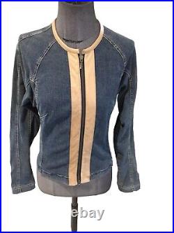 Très Beau Blouson Jeans Cuir Plein Sud 36 Tbe Authentique