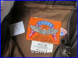 US Army A2 Blouson de Pilote Cooper Veste en Cuir Force Aérienne USAAF 44R #3