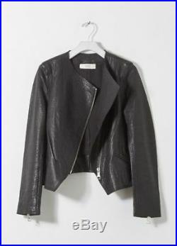 VANESSA BRUNO 675 Blouson veste perfecto cuir noir NEUF ETIK BNT Leather jacket