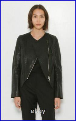 VANESSA BRUNO 675 Blouson veste perfecto cuir noir NEUF ETIK BNT Leather jacket