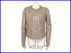 Veste Barbara Bui 42 L Blouson En Cuir Agneau Perfore Brun Leather Jacket 1400