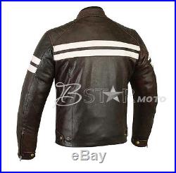 Veste, Blouson Cuir Pour Moto, Vintage, MArron, Noir, Lederjacke, Leather jacket
