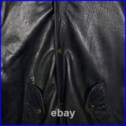 Veste Blouson En Cuir Noir Vintage 80's Chevignon (Made In France)