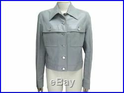 Veste Celine Blouson Taille 42 L En Cuir Gris Grey Leather Jacket 1950