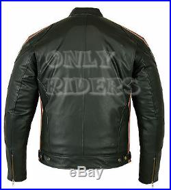 Veste En Cuir Moto Homme, Vintage, Cafe Racer, Leather Jacket, Blouson, Noir