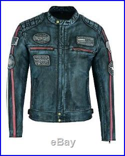 Veste En Cuir Moto Homme, Vintage, Cafe Racer, Lederjacke, Retro, Classic, Biker