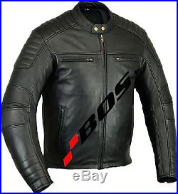 Veste En Cuir Moto Homme, Vintage Cafe Racer, Moto Leather Jacket, Motard Blouson-L