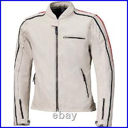 Veste En Cuir Pour Homme 50 HELD Brixham Gris-Rouge