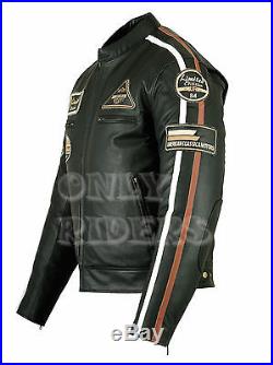 Veste En Cuir Pour Moto, Noir, Chopper, Leather Jacket, Tout Des Tailles