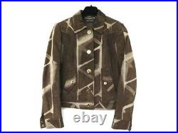 Veste Gucci Tye & Dye T38-40 M En Cuir Suede Marron Blouson Leather Jacket 3250