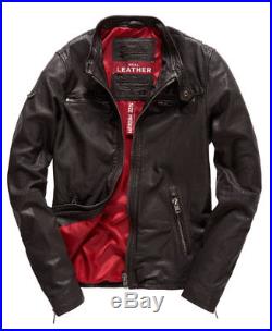 Veste Jacket Blouson Superdry Real Hero Cuir Leather Marron XXXL XL 3XL