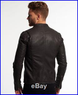 Veste Jacket Blouson Superdry Real Hero Cuir Leather Marron XXXL XL 3XL