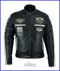 Veste Makson En Cuir Moto Homme, Vintage, Cafe Racer, Leather Jacket, Rocker