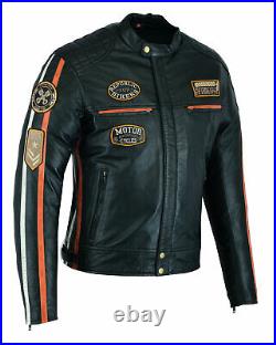 Veste Moto En Cuir, Blouson Moto, Biker Jacket, Retro Vintage Cafe Rcaer