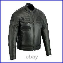 Veste Moto en Cuir Homme, Blouson Biker Motard, Blouson Chopper CE Proteccion