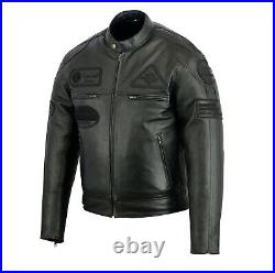 Veste Moto en Cuir Homme, Blouson Biker Motard, Blouson Chopper CE Proteccion