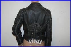 Veste PERFECTO en Cuir Pepe Jeans Lacé Noir blanchi Blouson lacé asymétrique M/3