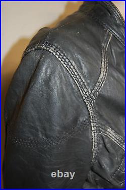 Veste PERFECTO en Cuir Pepe Jeans Lacé Noir blanchi Blouson lacé asymétrique M/3