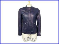 Veste Prada En Cuir D'agneau Bleu Petrole 36 S Blouson Leather Jacket 2000