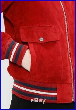 Veste SCHOTT NEUVE avec étiq/ Blouson en cuir daim rouge pour femme (taille XL)