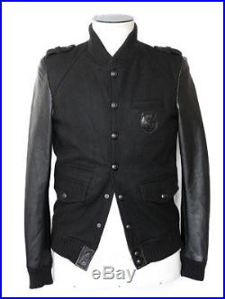 Veste blouson The KOOPLES cuir et laine noire Homme prix boutique 450 Taille L