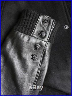 Veste blouson The KOOPLES cuir et laine noire Homme prix boutique 450 Taille L