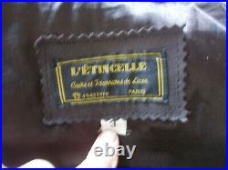 Veste blouson court cuir marron épais L'ETINCELLE PARIS 3 S 48/50 CROCHETS METAL