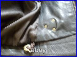 Veste blouson court cuir marron épais L'ETINCELLE PARIS 3 S 48/50 CROCHETS METAL