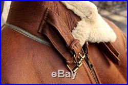 Veste blouson cuir de mouton shearling original flight army b3 aviateur taille L